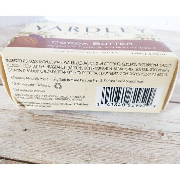 Yardley London Bar Soap Set of 2 New 4.25oz each Oatmeal & Almond, Cocoa Butter - Picture 7 of 8